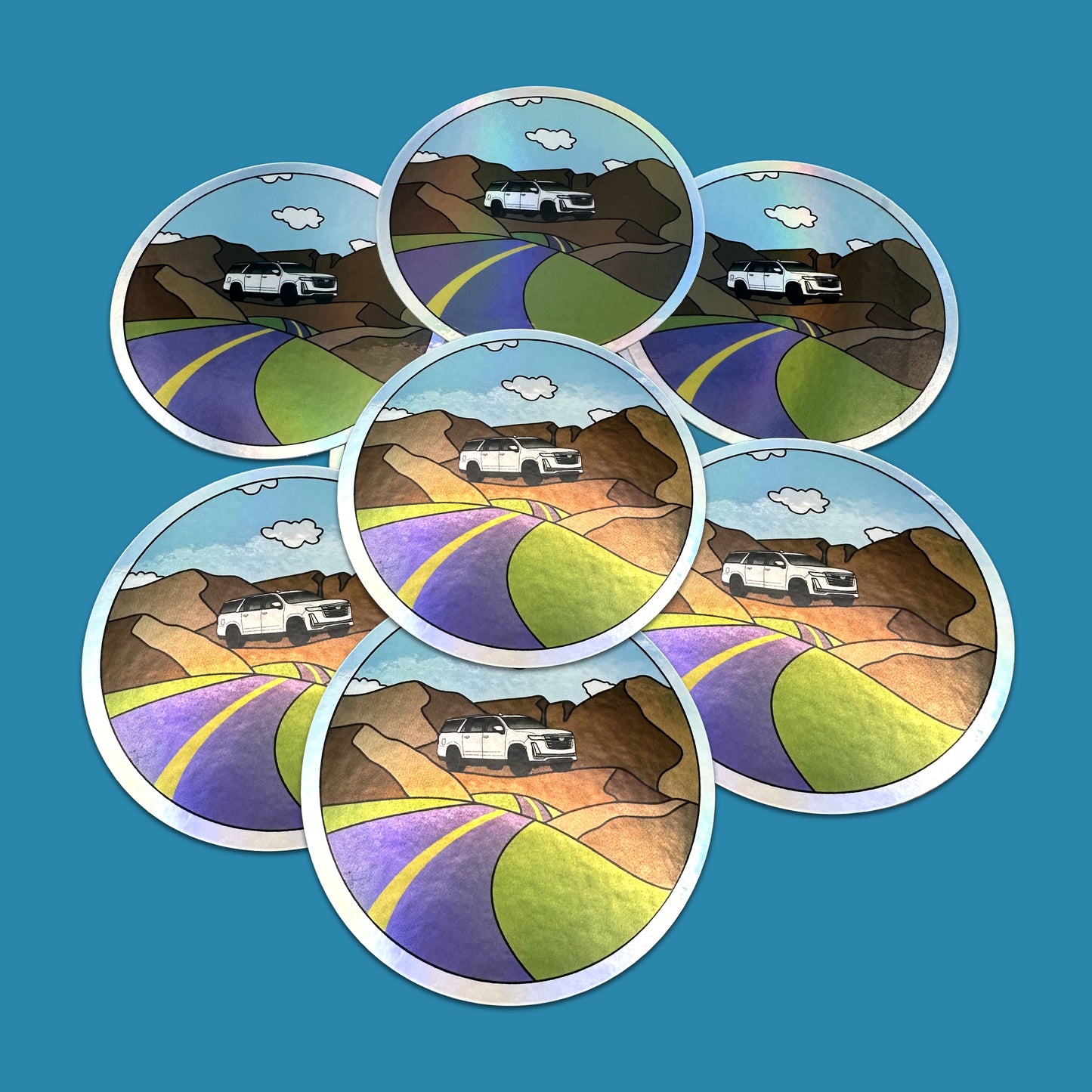 Holographic Hills Sticker