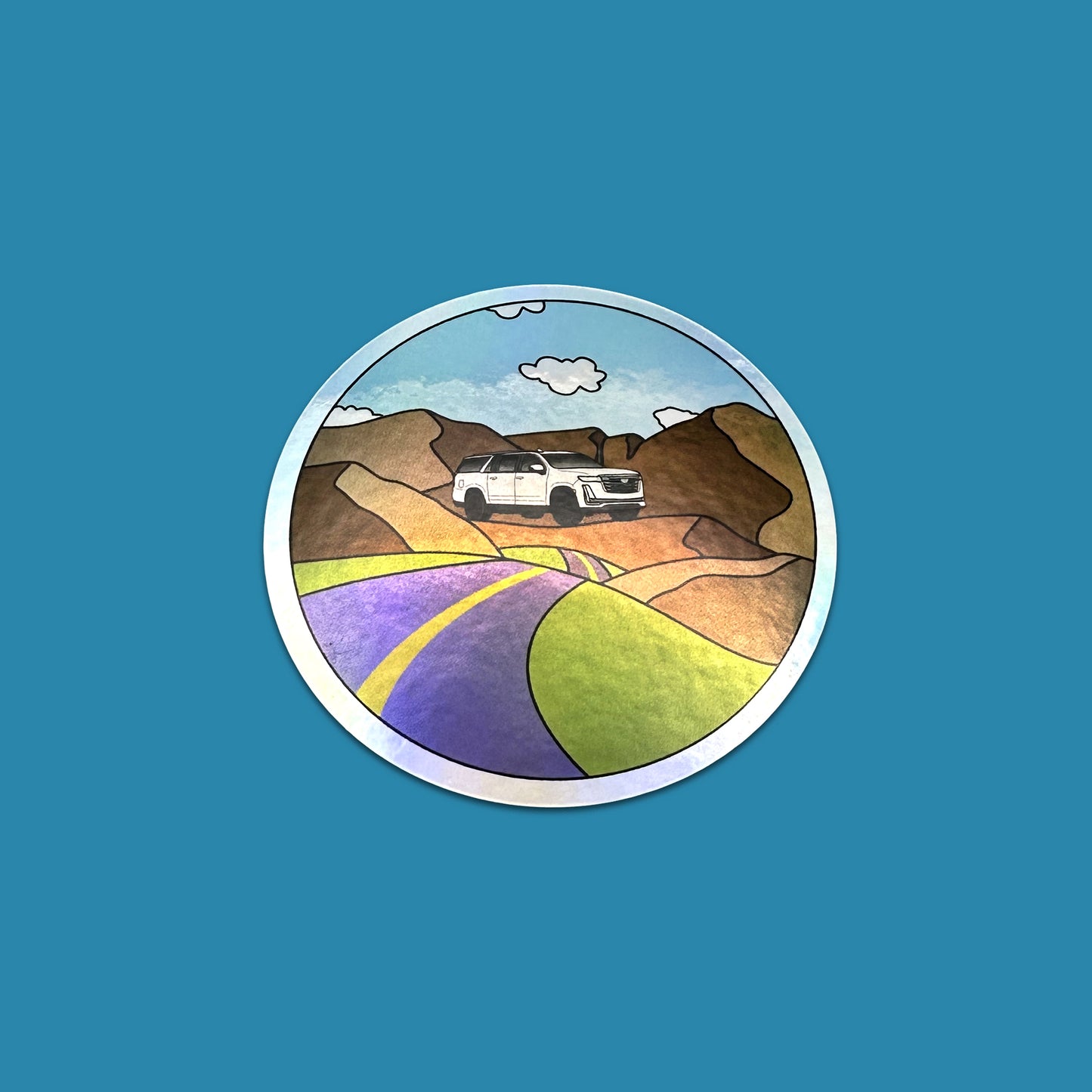 Holographic Hills Sticker